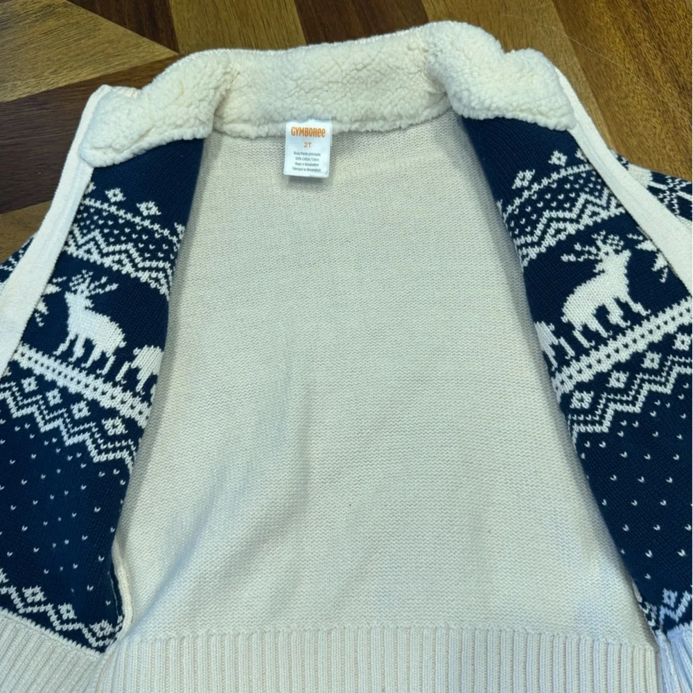 Gymboree Fairisle Cream Zip-Up Sweater